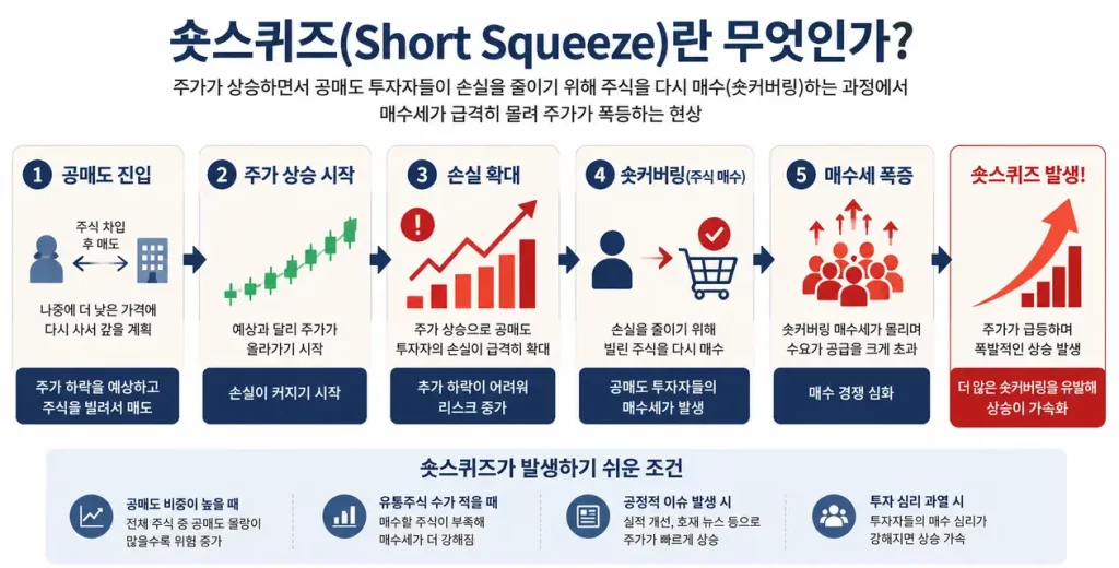 숏스퀴즈 뜻, 공매도와 무엇이 다르고 주가는 왜 급등할까?